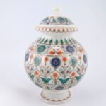Handcrafted White Marble Inlay Decorative Vase with Floral Pietra Dura Work | Semi-Precious Stone Art from Agra - Image 2