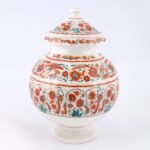 Handcrafted Marble Decorative Urn with Semi-Precious Stone Inlay | Premium Floral Pietra Dura Art from Agra - Image 2