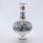 Handcrafted White Marble Flower Vase with Semi-Precious Stone Inlay | Elegant Pietra Dura Floral Art from Agra - Image 2