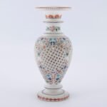 Handcrafted White Marble Flower Vase with Semi-Precious Stone Inlay & Jali Work | Luxury Pietra Dura Art from Agra - Image 2
