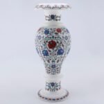 Handcrafted Multicolor Marble Inlay Flower Vase with Semi-Precious Stones | Luxury Pietra Dura Home Décor Vase - Image 2