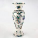 Handcrafted Marble Flower Vase with Semi-Precious Stone Inlay Work | Luxury Decorative Vase for Home & Office - Image 2