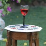 Handcrafted Octagonal Marble Inlay Table Top with Semi-Precious Stones | Star & Floral Pietra Dura Design - Image 2