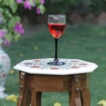 Handcrafted Octagonal Marble Inlay Table Top with Semi-Precious Stones | Floral Pietra Dura Design - Image 2