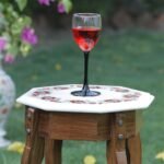 Handcrafted Octagonal Marble Inlay Table Top with Semi-Precious Stones | Red Floral Wreath Pietra Dura Design - Image 2