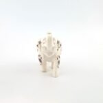 Luxury White Marble Elephant Figurine with Mother of Pearl & Onyx Floral Inlay | Handcrafted Pietra Dura Art - Image 3