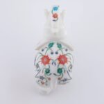 Handcrafted White Marble Elephant with Semi-Precious Stone Inlay | Lucky Uplifted Trunk Marble Home Décor Showpiece - Image 3