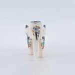 Handcrafted White Marble Elephant Figurine with Semi-Precious Stone Inlay | Luxury Pietra Dura Décor - Image 3