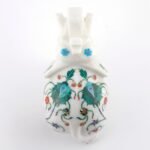 Handcrafted Abstract Woman Marble Inlay Wall Art | Pietra Dura Figurative Artwork with Semi-Precious Stones - Image 3