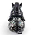 Handcrafted Black Marble Elephant Figurine with Mother of Pearl & Semi-Precious Stone Inlay | Luxury Home Décor Showpiece - Image 3