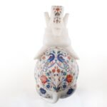 Handcrafted White Marble Elephant with Peacock Inlay | Semi-Precious Stone Pietra Dura Decorative Sculpture - Image 3