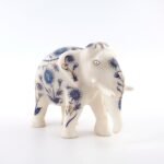 Handcrafted White Marble Elephant with Semi-Precious Stone Inlay Work | Luxury Marble Home Décor Showpiece - Image 2