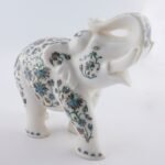 Luxury White Marble Elephant Showpiece with Mother of Pearl Floral Inlay | Handcrafted Semi-Precious Stone Pietra Dura Art - Image 4