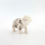 Luxury White Marble Elephant Figurine with Mother of Pearl & Onyx Floral Inlay | Handcrafted Pietra Dura Art - Image 4