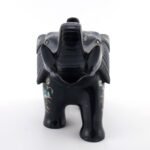 Handcrafted Black Marble Elephant Figurine with Mother of Pearl & Semi-Precious Stone Inlay | Luxury Home Décor Showpiece - Image 5
