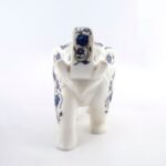 Handcrafted White Marble Elephant with Blue Floral Semi-Precious Stone Inlay | Pietra Dura Marble Art Showpiece - Image 5