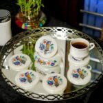 Handcrafted Marble Inlay Coaster Set with Peacock Motif | Semi-Precious Stone Pietra Dura Art - Image 2