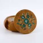 Luxury Marble Inlay Coaster Set with Semi-Precious Stone Floral Artwork - Image 2