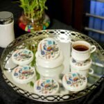 Handcrafted Marble Coaster Set with Peacock Inlay Work | Semi-Precious Stone Pietra Dura Table Décor - Image 2