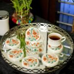 Handcrafted Marble Coaster Set with Floral Pietra Dura Inlay | Semi-Precious Stone Drink Coasters - Image 2