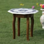 Handcrafted Marble Inlay Semi-Precious Stone Table Top | Octagonal Pietra Dura Blue Floral Design - Image 2