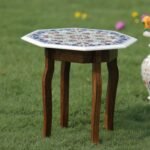 Premium Handcrafted Marble Inlay Semi-Precious Stone Table Top | Octagonal Pietra Dura Floral Medallion Design - Image 2
