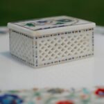 Handcrafted Marble Jewellery Box with Semi-Precious Stone Inlay | Luxury Pietra Dura Trinket Box from Agra - Image 2