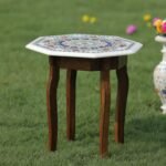 Luxury Marble Inlay Semi-Precious Stone Table Top | Handcrafted Octagonal Pietra Dura Floral Design - Image 2