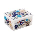 Handcrafted Marble Jewellery Box with Elephant Motif & Semi-Precious Stone Inlay | Luxury Pietra Dura Art Box from Agra - Image 3